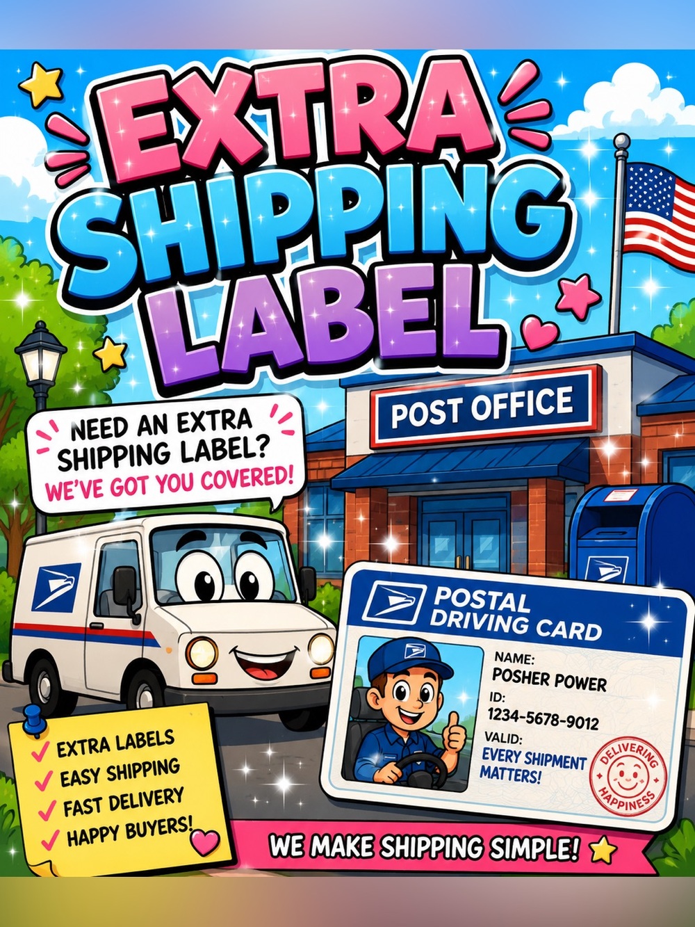$3 Extra Shipping Label
